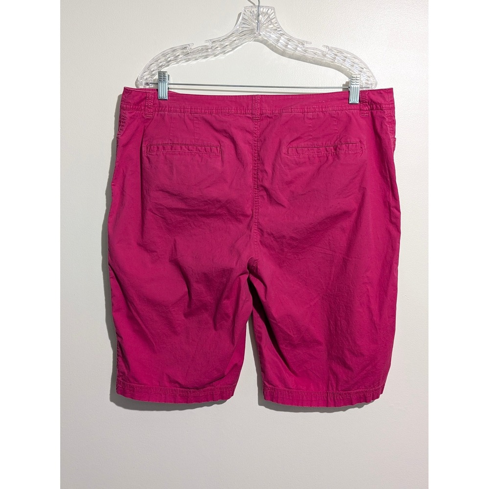 Chico's Bermuda Shorts Women Size 3 (XL 16) Pink Stretch Mid Rise Cotton - Picture 5 of 6